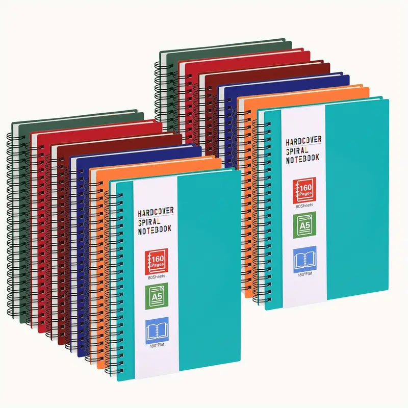 12pcs Hardcover Spiral Notebook, Spiral Journals