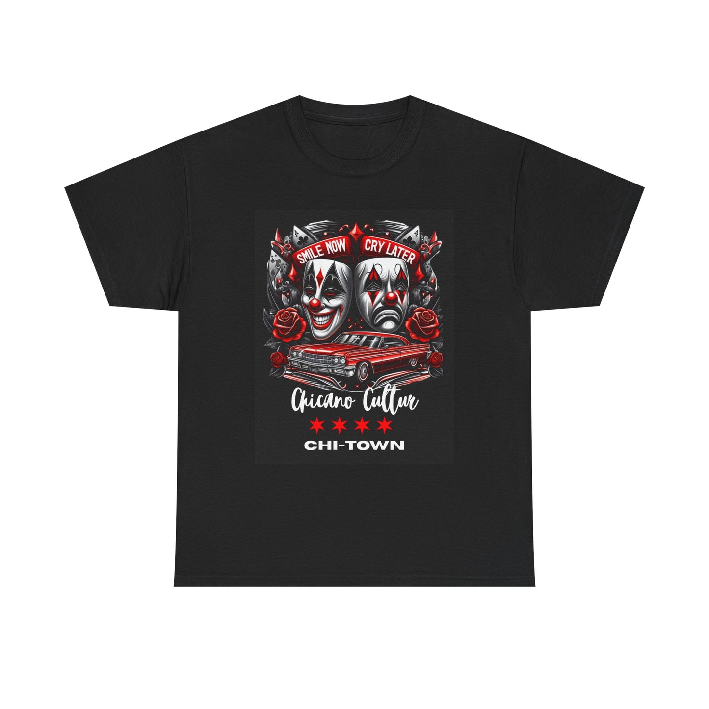 Chicano Culture Chic Horror Graphic Tee, Unisex T-shirt for Halloween, Casual Wear, Gift for Comic Fans, Street Style Apparel