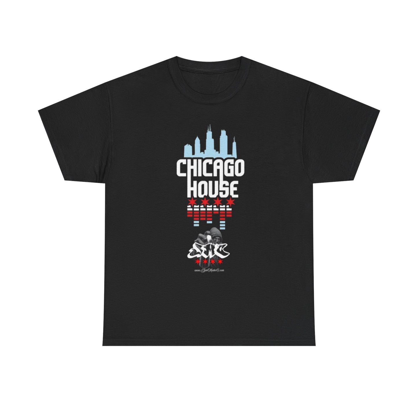 Chicago House JMC Graphic Unisex Heavy Cotton Tee | Cool Streetwear, Casual Fashion, Summer Vibes, Travel Apparel, Gift for Him/Her