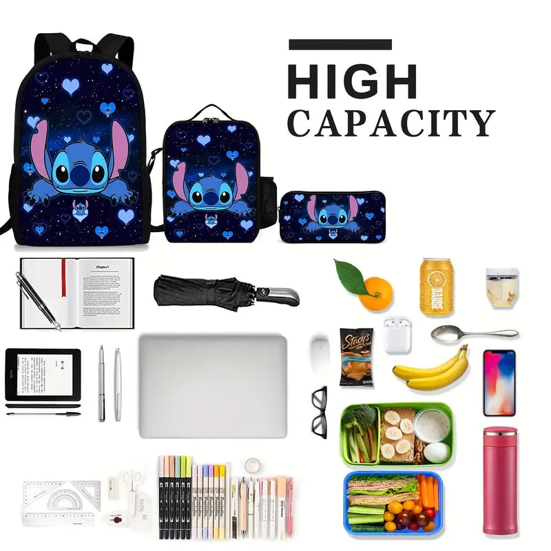 Disney Stitch 3-Piece Backpack Set