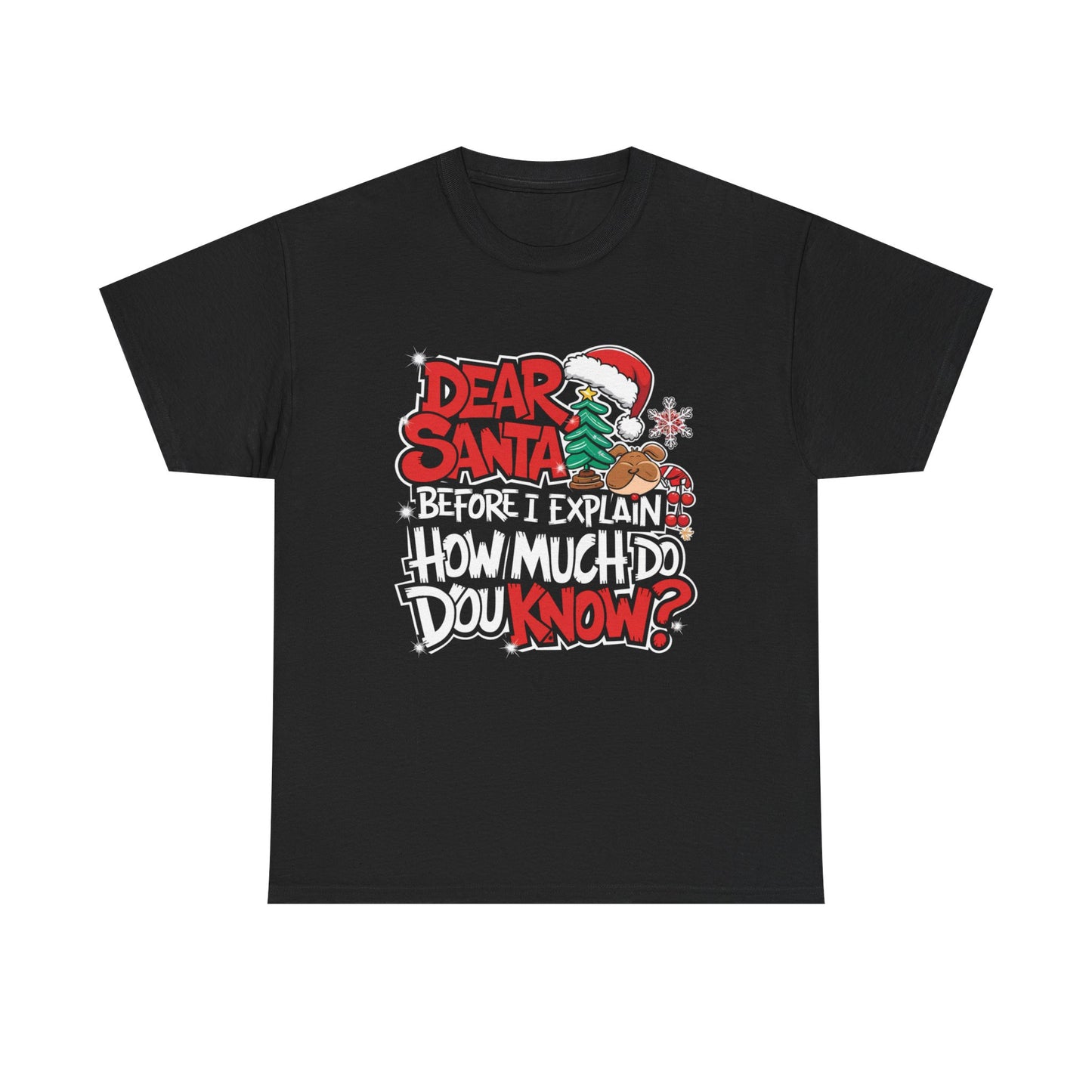 Dear Santa Unisex Heavy Cotton Tee - Fun Holiday T-Shirt, Christmas Apparel, Gift for Kids, Santa Lover's Shirt, Festive Wear