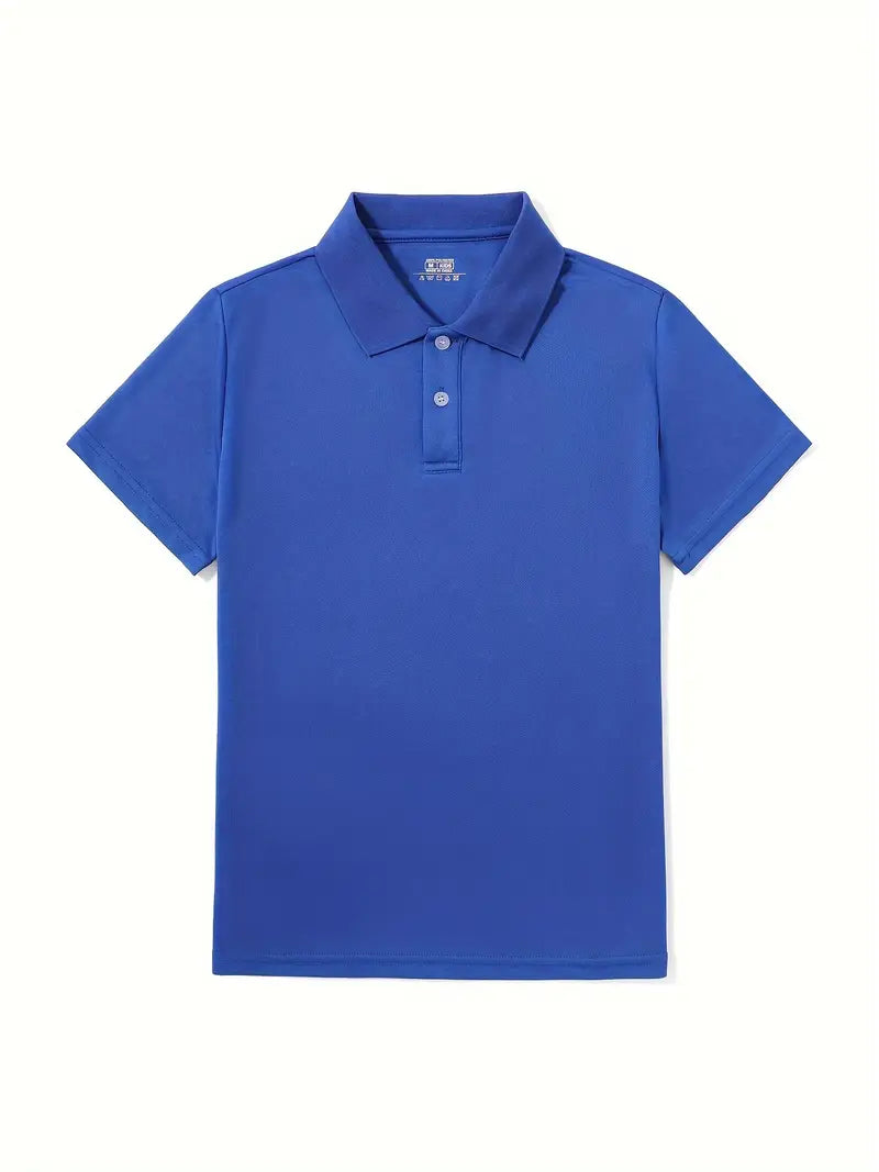 Kids’ School Uniform Performance Polo – Short Sleeve, Unisex, Moisture-Wicking