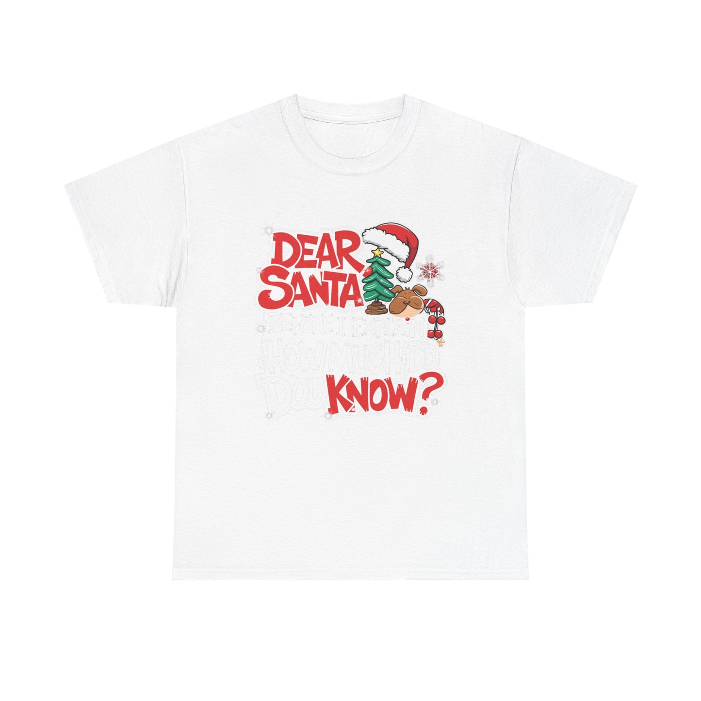 Dear Santa Unisex Heavy Cotton Tee - Fun Holiday T-Shirt, Christmas Apparel, Gift for Kids, Santa Lover's Shirt, Festive Wear