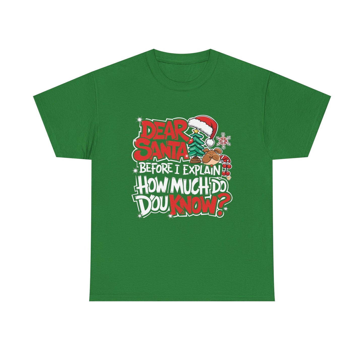 Dear Santa Unisex Heavy Cotton Tee - Fun Holiday T-Shirt, Christmas Apparel, Gift for Kids, Santa Lover's Shirt, Festive Wear