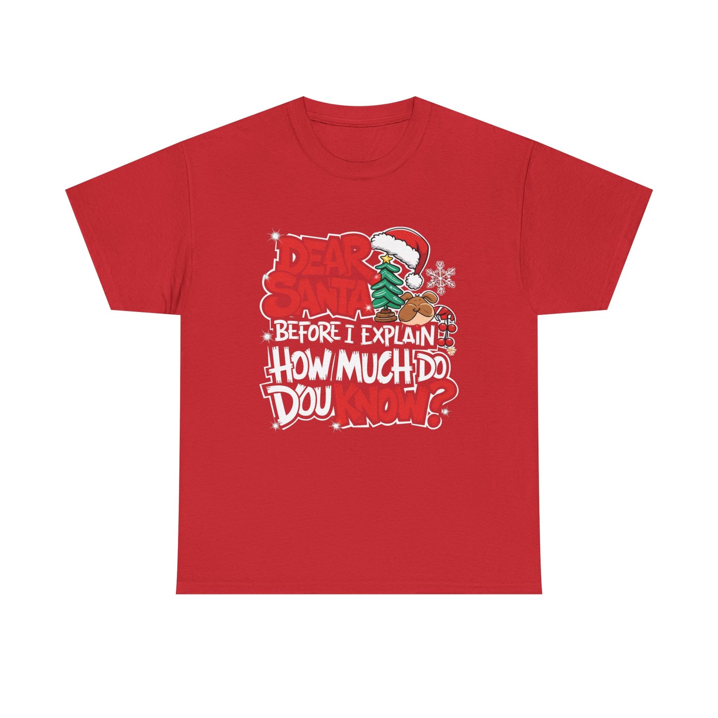 Dear Santa Unisex Heavy Cotton Tee - Fun Holiday T-Shirt, Christmas Apparel, Gift for Kids, Santa Lover's Shirt, Festive Wear