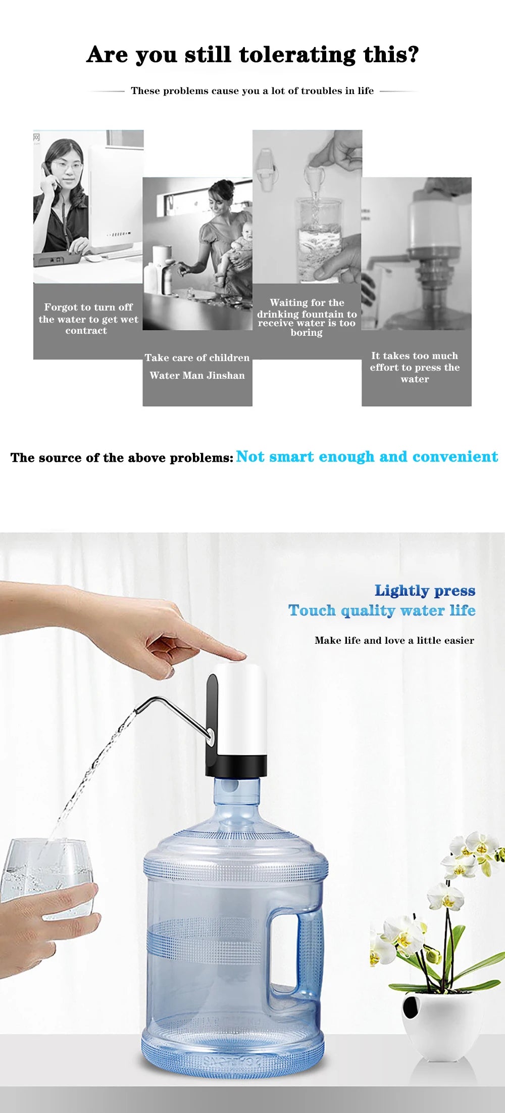 USB Rechargeable Electric Water Dispenser Pump