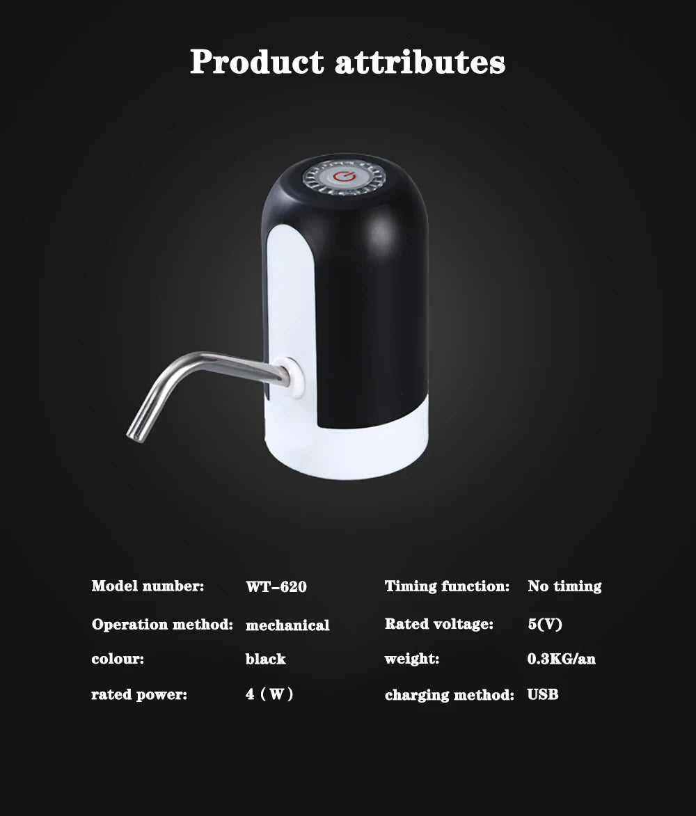USB Rechargeable Electric Water Dispenser Pump