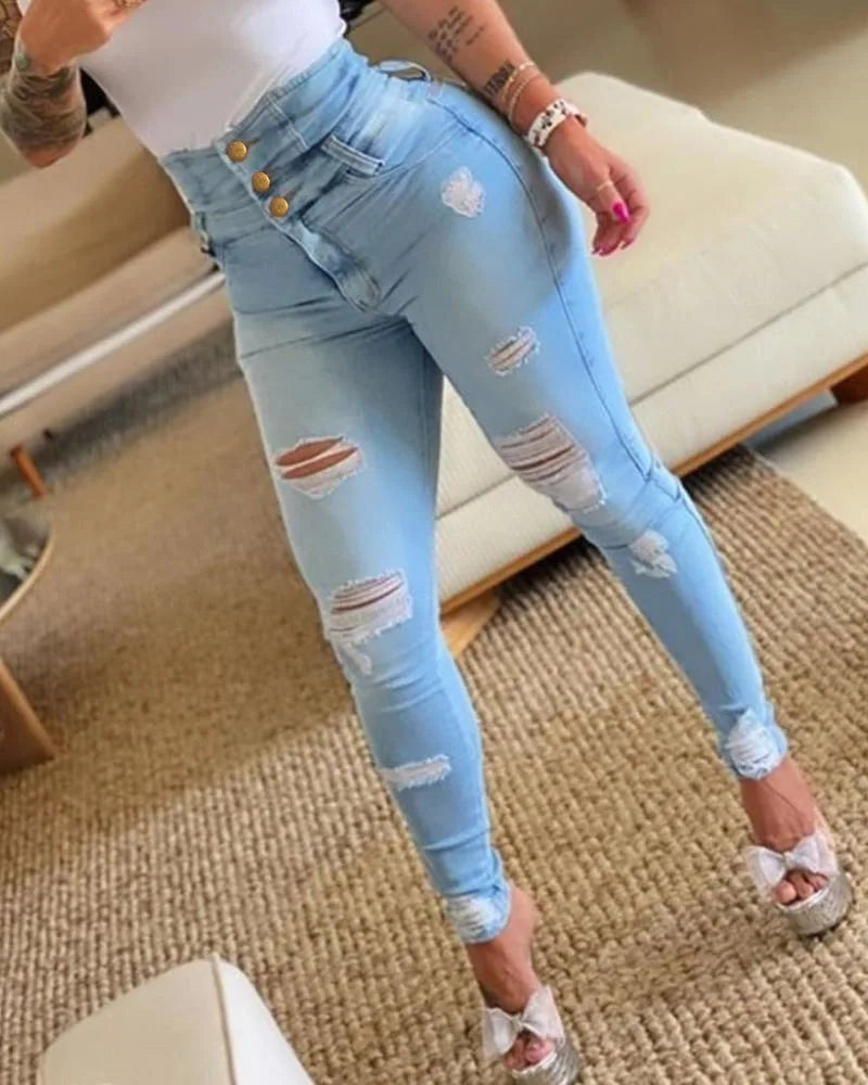 Women’s High Waist Pencil Denim Pants