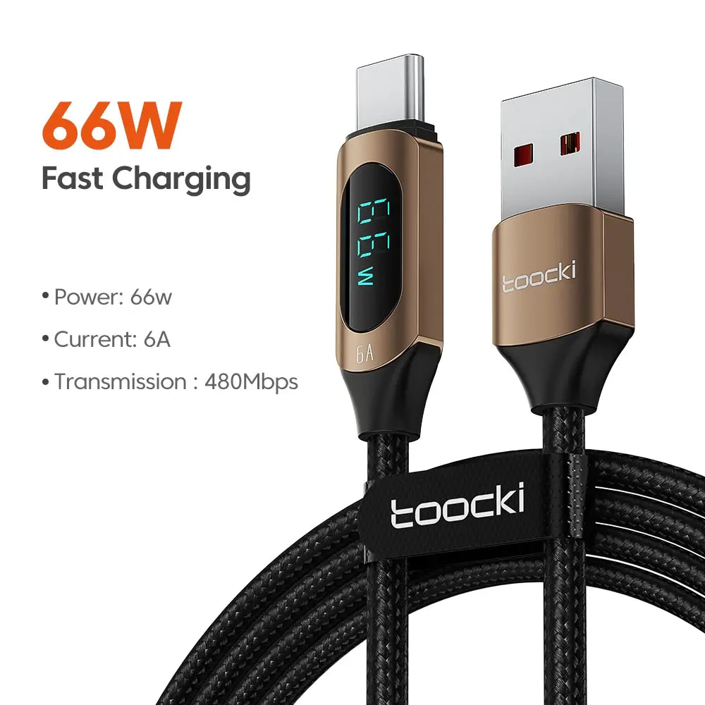 Power Cable – 100W Type-C to Type-C Fast Charger with Display
