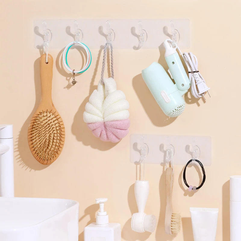 Transparent Seamless Hook Rack