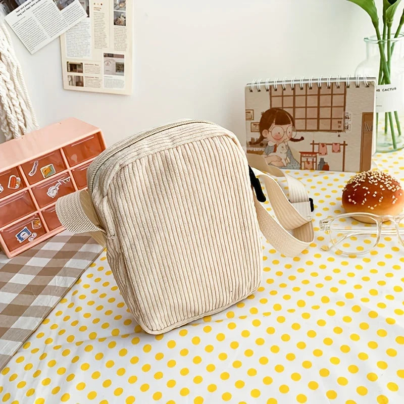 Girls’ Corduroy Bear Crossbody Bag