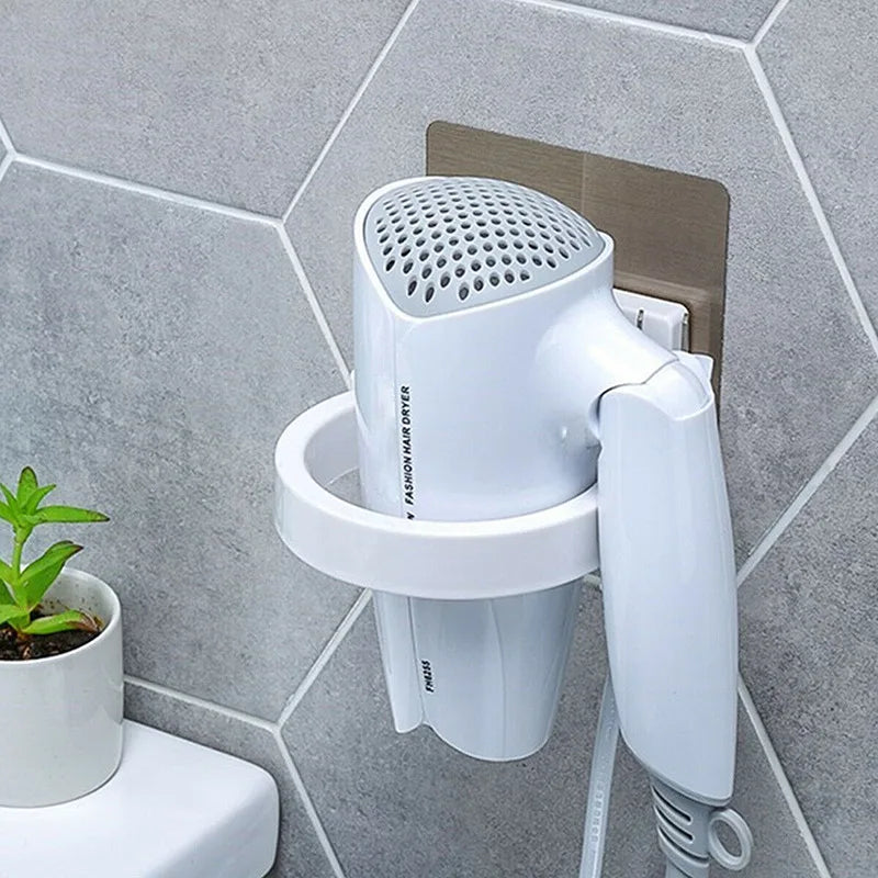 Adhesive Wall-Mounted Hair Dryer Holder