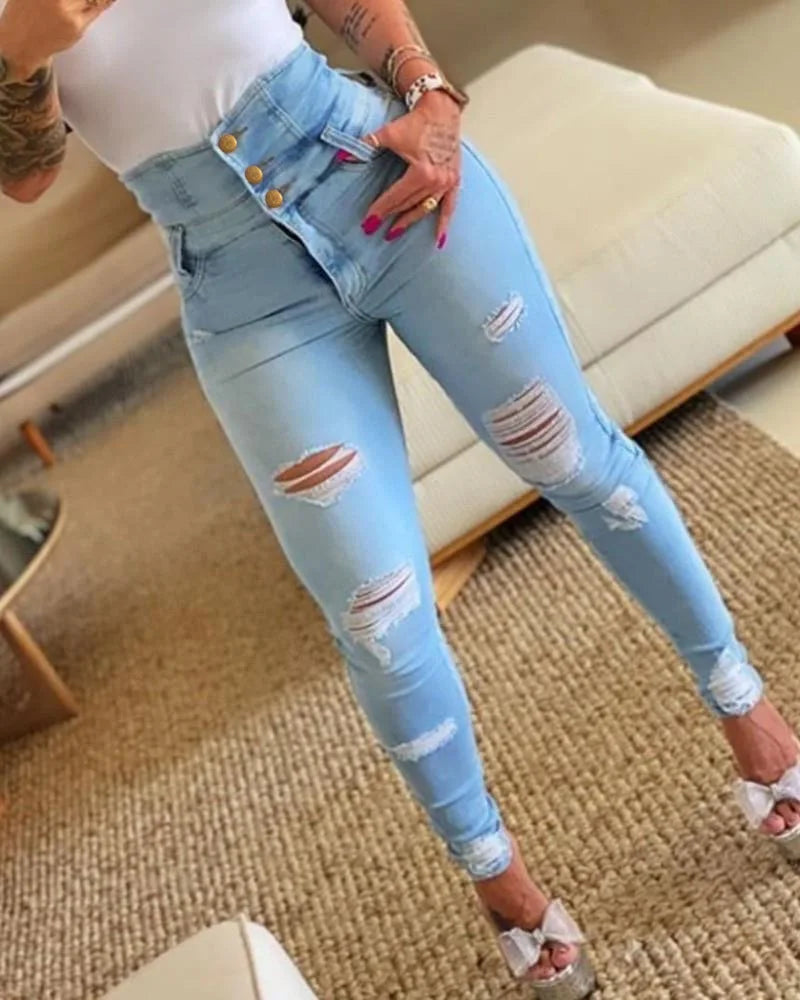 Women’s High Waist Pencil Denim Pants