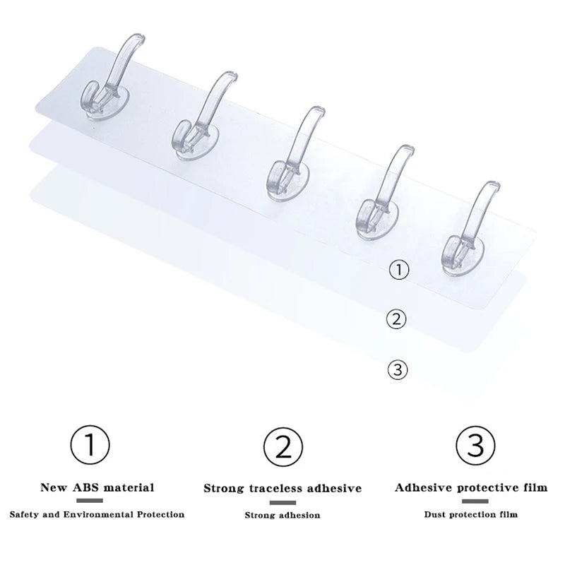 Transparent Seamless Hook Rack