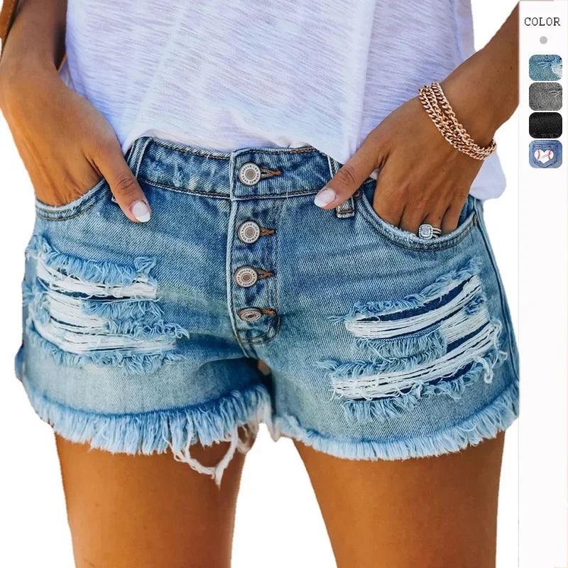 Women’s Ripped Vintage Denim Shorts