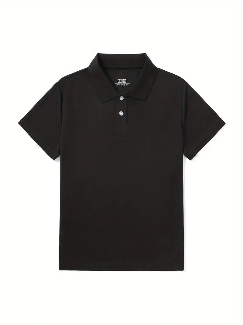 Kids’ School Uniform Performance Polo – Short Sleeve, Unisex, Moisture-Wicking