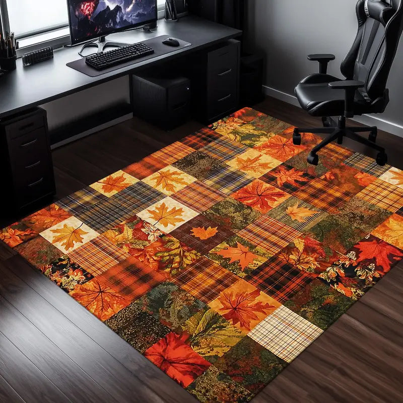 800gsm Heavy-Duty Non-Slip Autumn Leaves Rug – Absorbent, Machine Washable Indoor/Outdoor Mat
