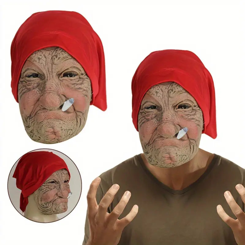 Halloween Horror Old Man Latex Costume Mask – Scary Carnival Headgear