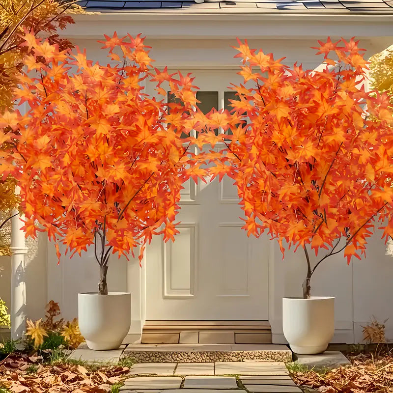 2pcs Large 35.4" Realistic Red Maple Trees – Seasonal Artificial Decor