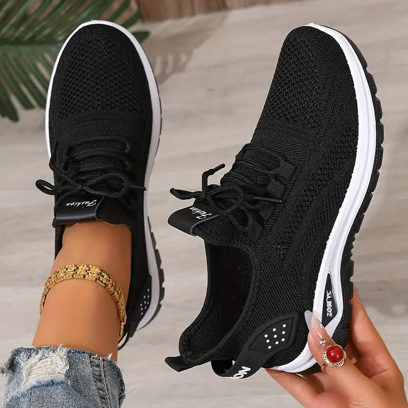 Women’s Breathable Knit Casual Sneakers – Lightweight & Minimalist Style