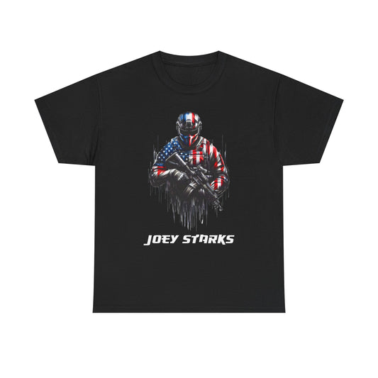 JOEY STARKS PATRIOT Graphic Tee, Unisex Heavy Cotton T-Shirt, Military Inspired Apparel, American Pride Shirt, Casual Wear Gift