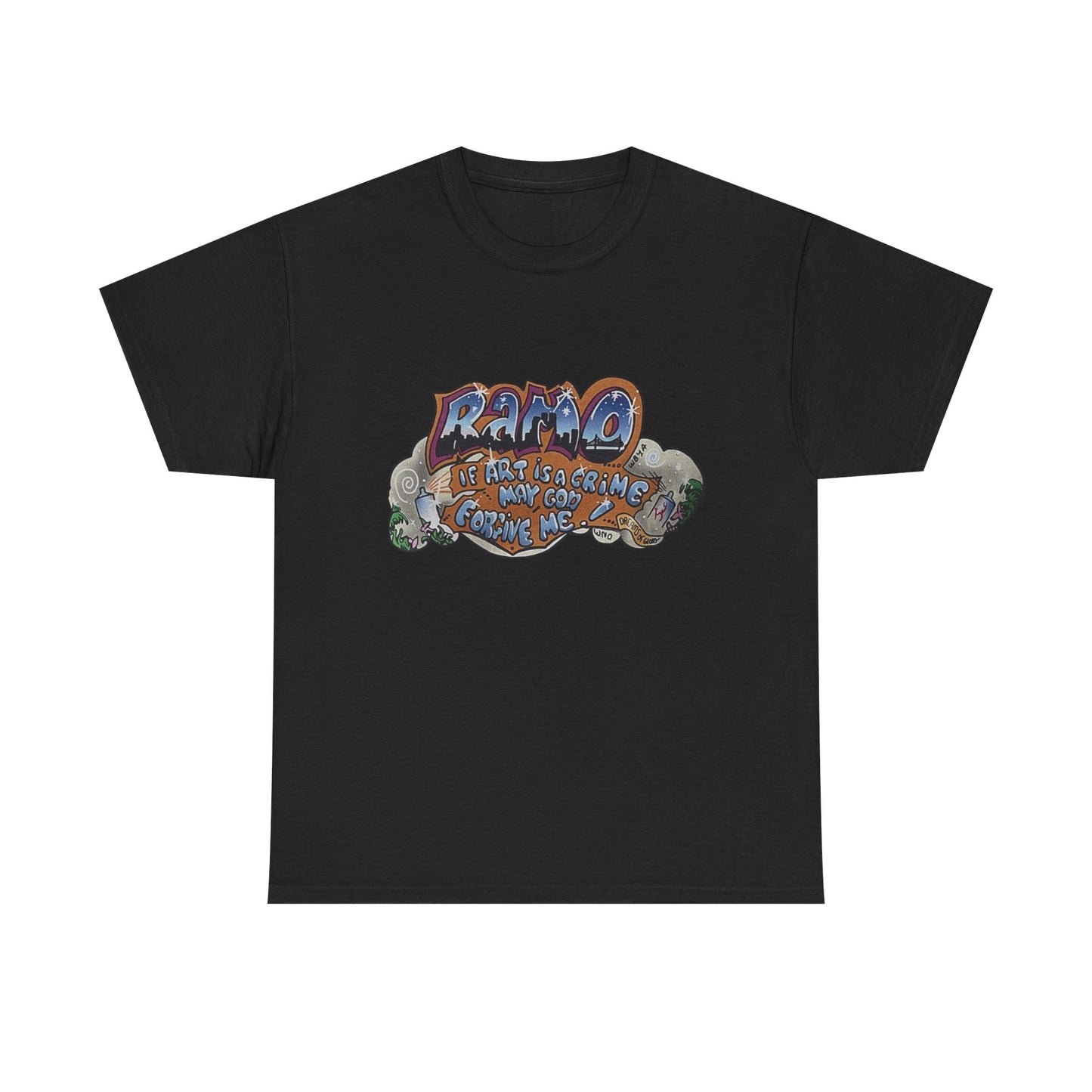 Graffiti-Inspired Unisex Heavy Cotton Tee | Street Art Fashion, Urban Style Tee, Casual Wear, Gift for Art Lovers, Summer Essential