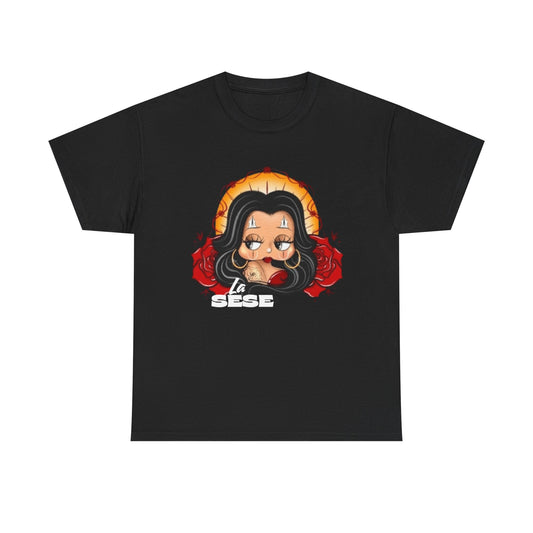 La Sese Chola Boop Floral Tee, Perfect for Casual Wear, Gifts for Art Lovers, Vintage Vibes, Unique Statement Clothing