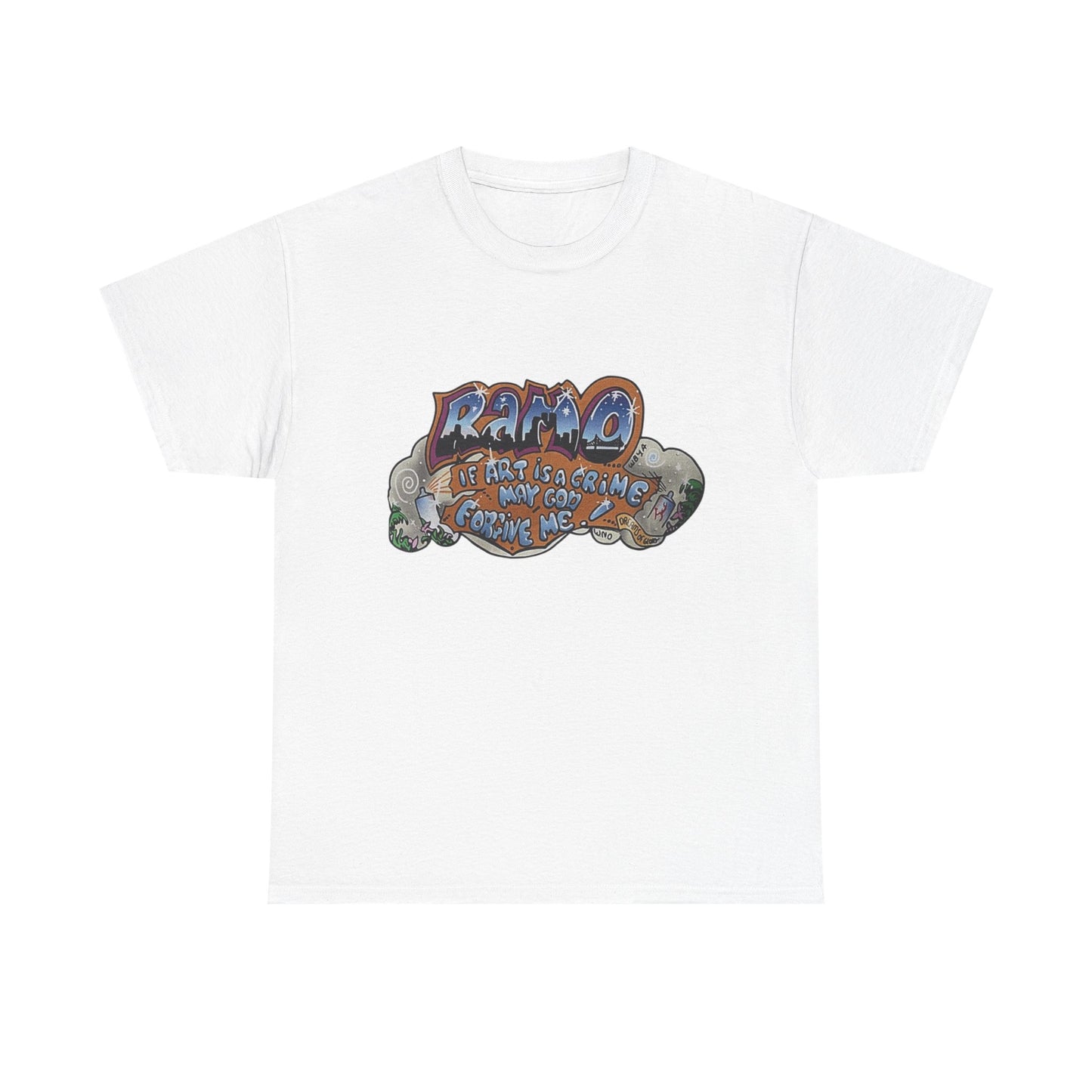 Graffiti-Inspired Unisex Heavy Cotton Tee | Street Art Fashion, Urban Style Tee, Casual Wear, Gift for Art Lovers, Summer Essential