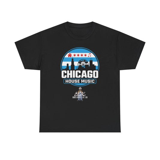 Chicago House Music JMC Unisex Heavy Cotton Tee, Graphic Tee, Chicago Souvenir T-Shirt, Casual Wear, Gift for Travelers, Explorer Shirt