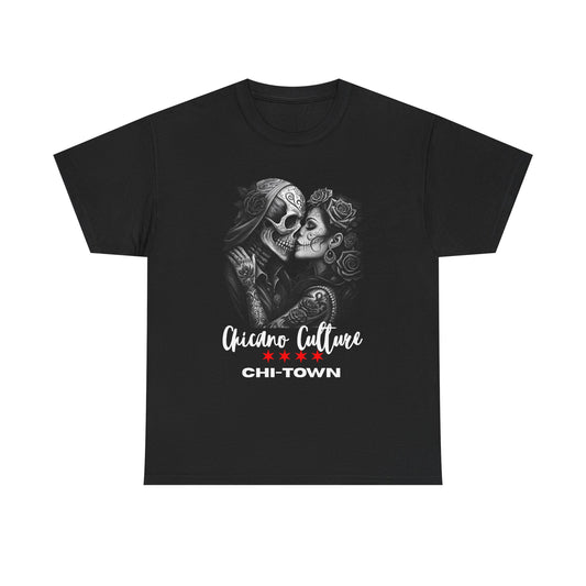 Chicano Culture Romantic Unisex Heavy Cotton Tee - Celebrating Love, Perfect for Anniversaries, Gifts, Couples, Birthdays, or Everyday Wear