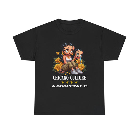 Chicano Culture "Chila" Betty Boop Inspired Unisex Heavy Cotton Tee - Vintage Vibe, Perfect Gift for Moms and Kids, Casual Wear, Everyday Comfort