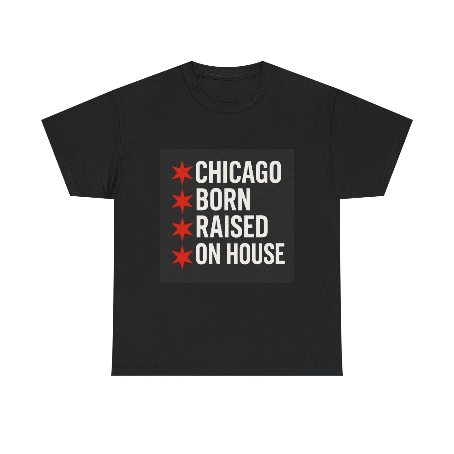 Chicago Born Raised Unisex Heavy Cotton Tee - Perfect for City Lovers, Street Style, Gift for Locals, Casual Wear, Comfortable Tee