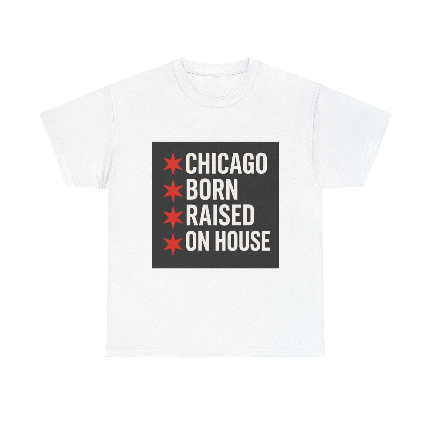 Chicago Born Raised Unisex Heavy Cotton Tee - Perfect for City Lovers, Street Style, Gift for Locals, Casual Wear, Comfortable Tee