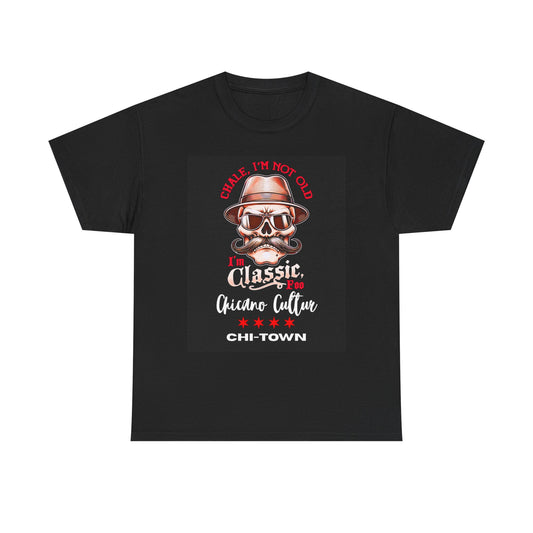 CHICANO CULTURE Unisex Heavy Cotton Tee with Vintage Skull Design, Cool Graphic Tee, Gift for Men, Birthday T-shirt, Casual Wear