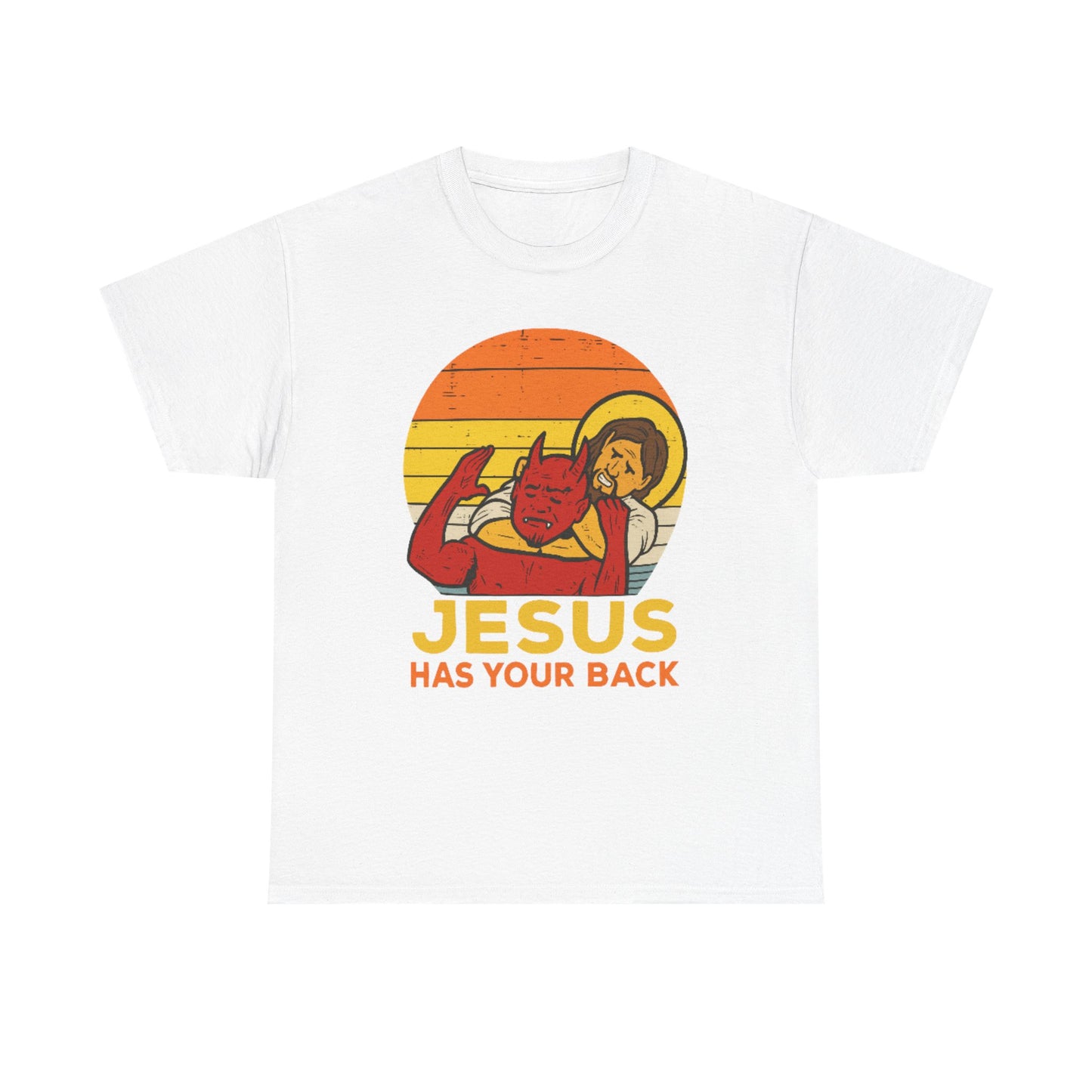 Vintage Jesus Has Your Back Tee, Unisex T-Shirt, Graphic Tee, Fun Religious Shirt, Gift for Believers, Comfortable Casual Wear