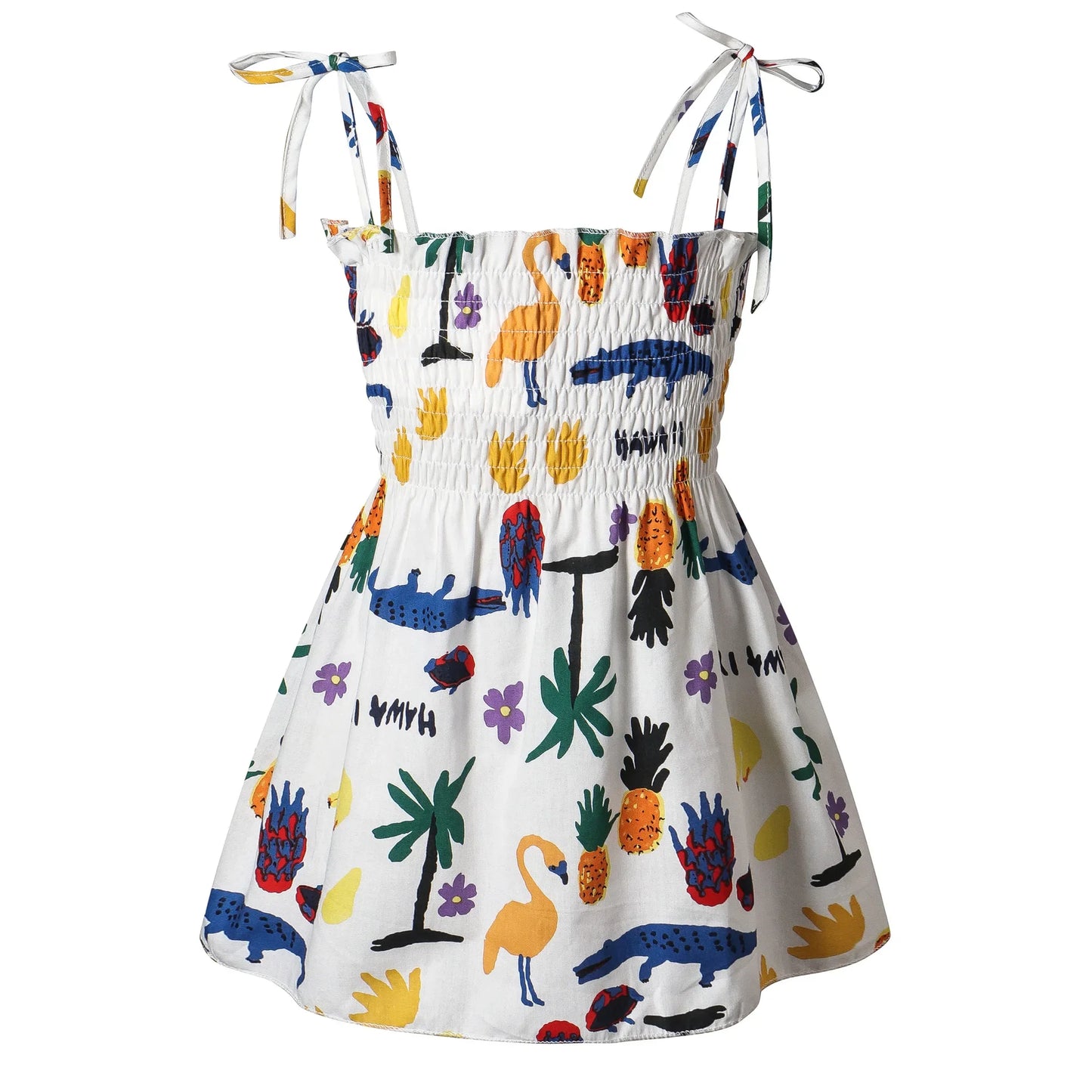 2025 Summer Toddler Girls’ Strapless Floral & Solid Color Princess Dress