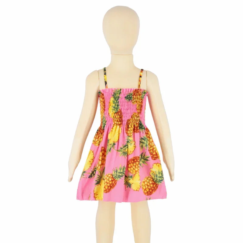 2025 Summer Toddler Girls’ Strapless Floral & Solid Color Princess Dress