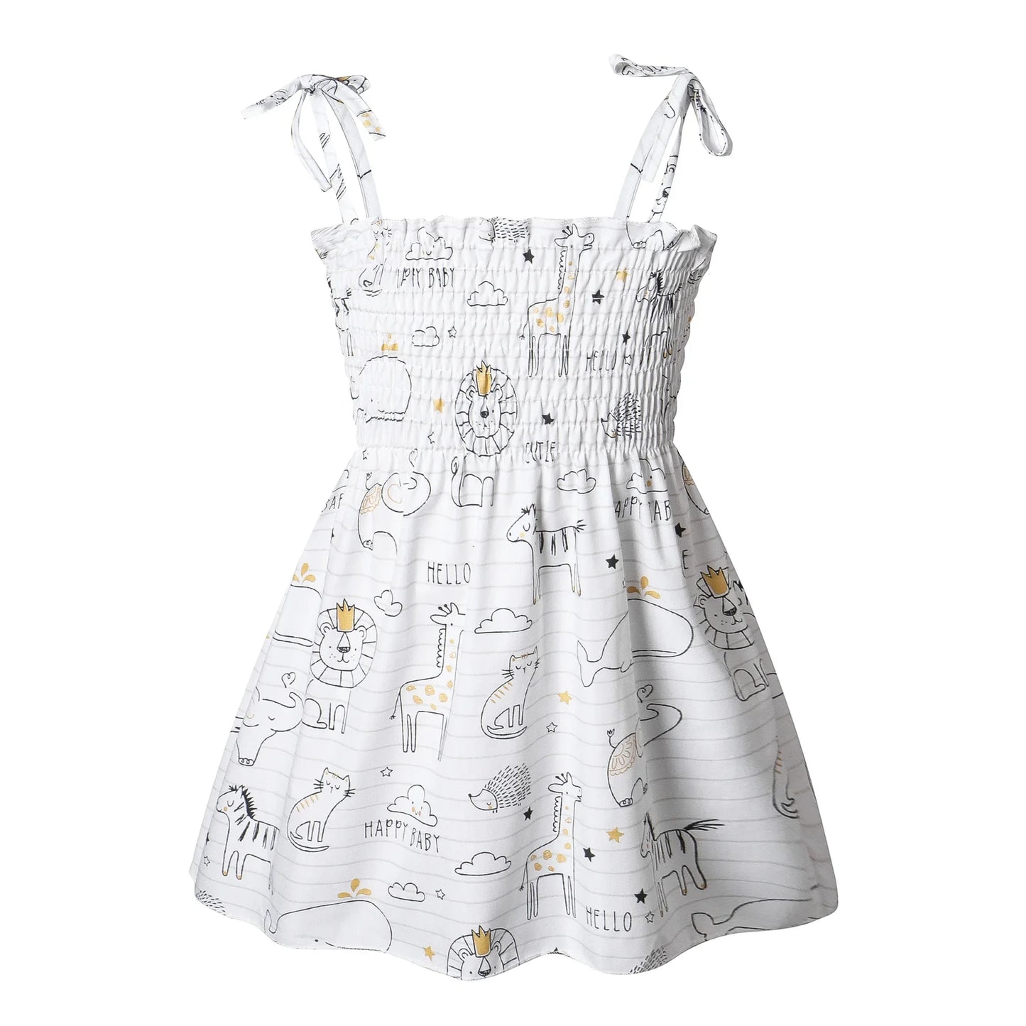 2025 Summer Toddler Girls’ Strapless Floral & Solid Color Princess Dress