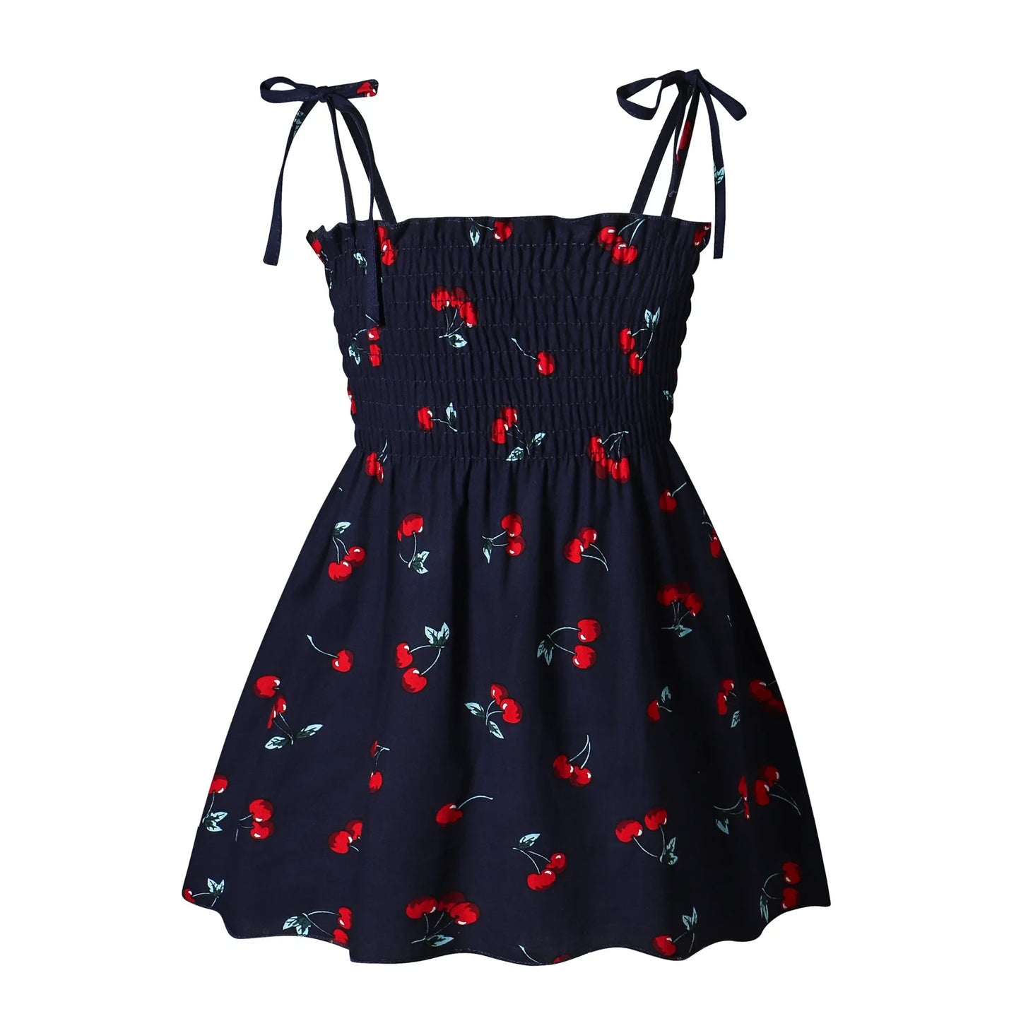 2025 Summer Toddler Girls’ Strapless Floral & Solid Color Princess Dress