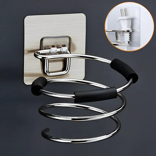 Adhesive Wall-Mounted Hair Dryer Holder