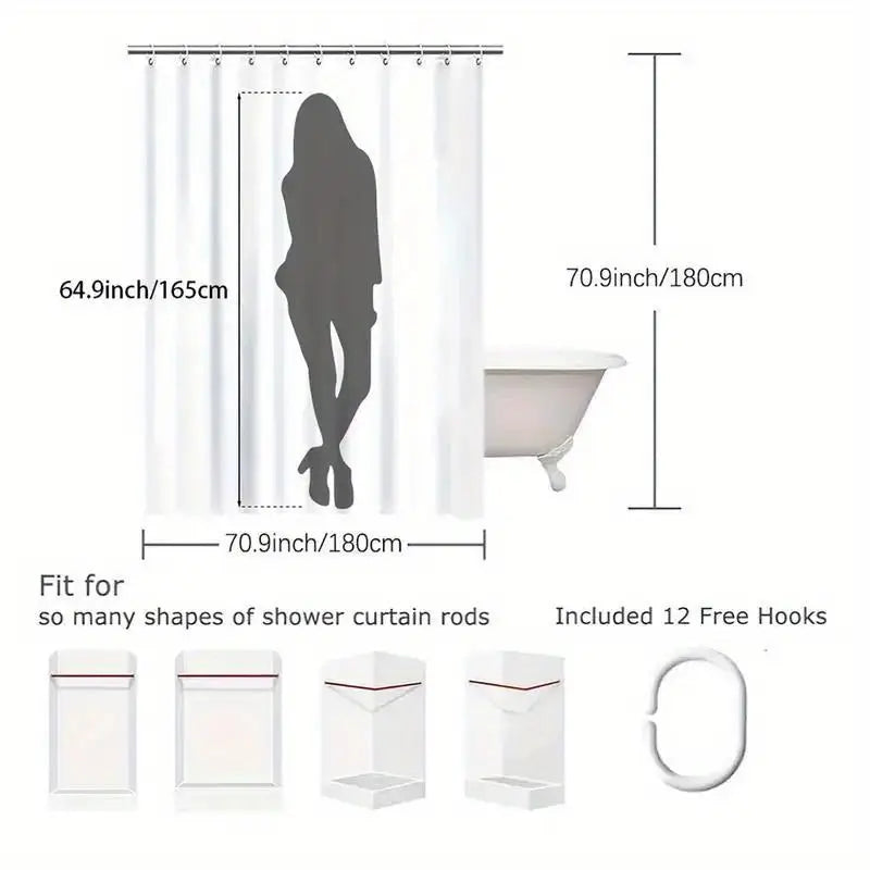BOO! Halloween Haunted House Shower Curtain – Spooky Design | 70.87 x 70.87 in, Includes 12 Hooks, Bathroom Décor