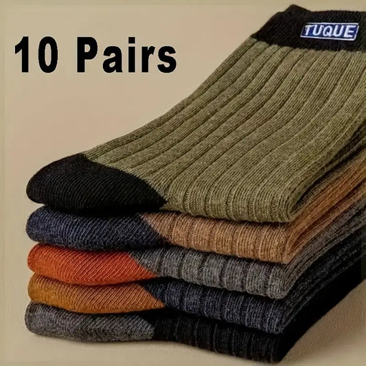 Glenmearl Men’s Breathable Sweat-Absorbent Socks – Solid Color, Anti-Odor