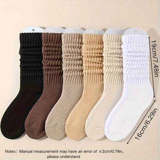 6 Pairs Women’s Over-the-Knee Socks – Cozy Seasonal Footwear