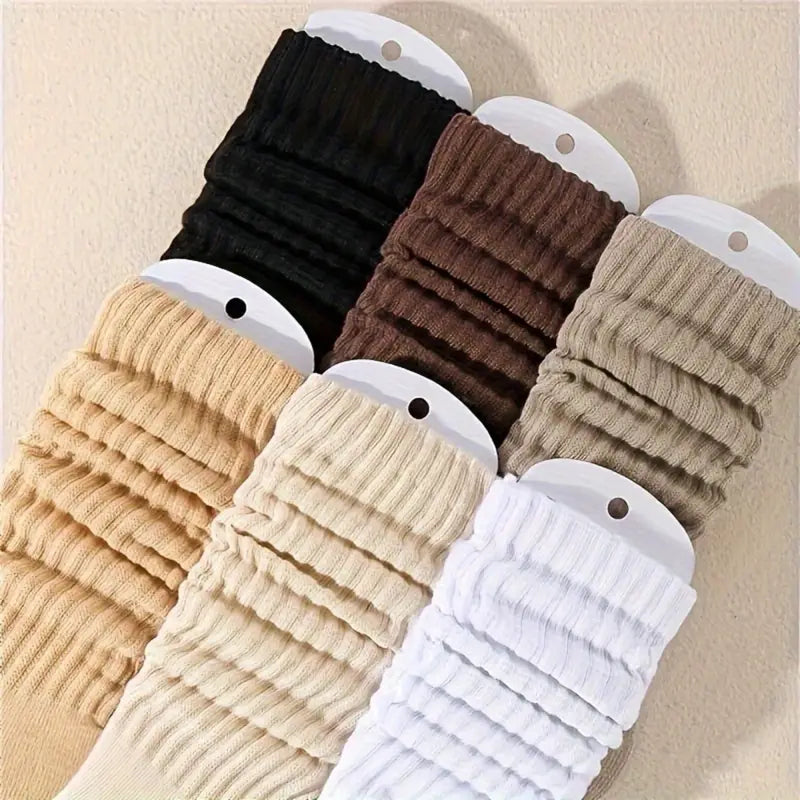 6 Pairs Women’s Over-the-Knee Socks – Cozy Seasonal Footwear