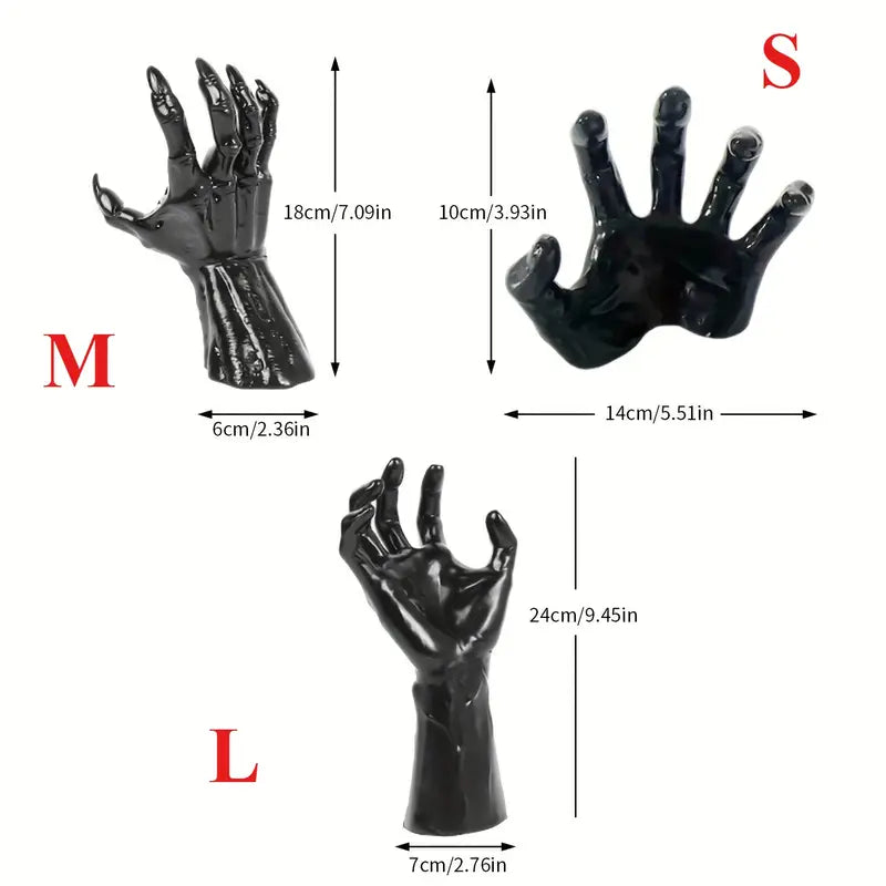 Unique Black Devil’s Claw Wall Statue – Barbed Candle Holder | Gothic Halloween Horror Decor