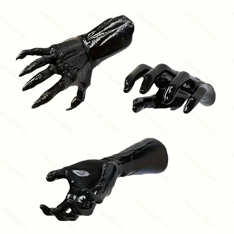 Unique Black Devil’s Claw Wall Statue – Barbed Candle Holder | Gothic Halloween Horror Decor
