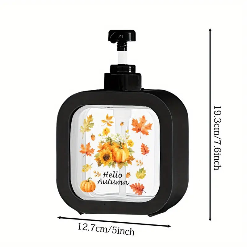 Autumn-Themed Decorative Soap Dispenser – Fall Foliage & Sunflower Design