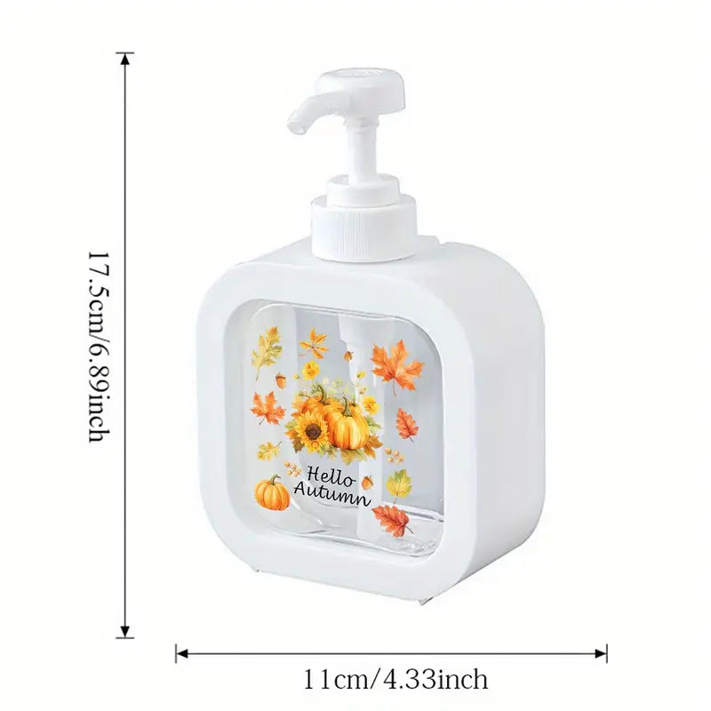 Autumn-Themed Decorative Soap Dispenser – Fall Foliage & Sunflower Design