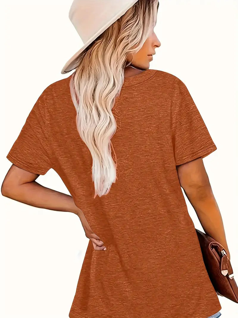 Women’s “Hello FALL” Letter Print T-Shirt
