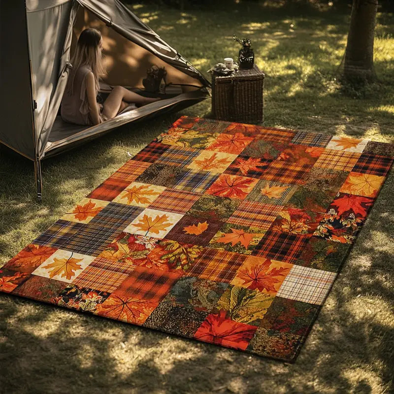 800gsm Heavy-Duty Non-Slip Autumn Leaves Rug – Absorbent, Machine Washable Indoor/Outdoor Mat